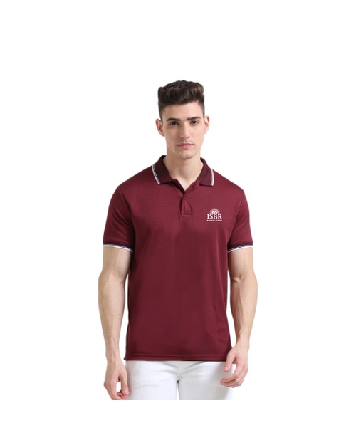 Greys&Blues PrimoKnit Polo Tshirt- Maroon with White Tipping
